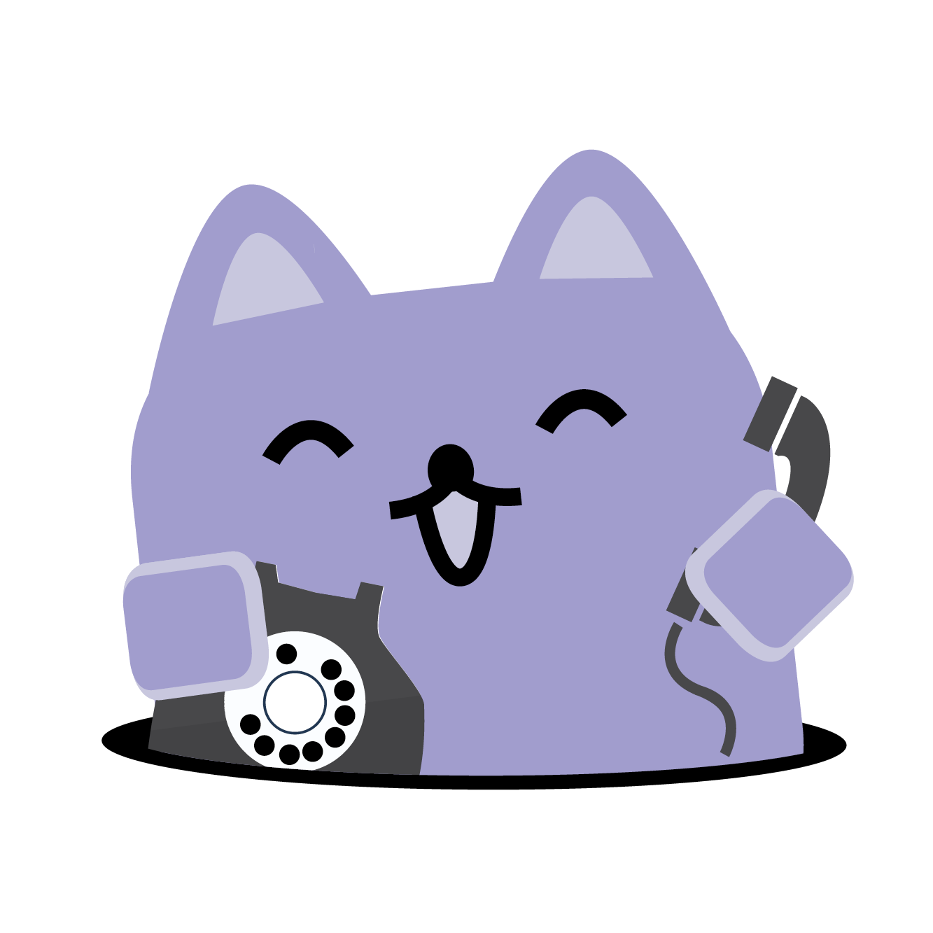 Broadcat, with a phone.