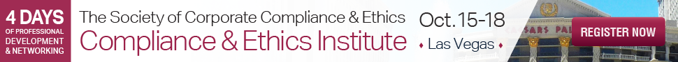 Click here to register for the SCCE Compliance & Ethics Institute